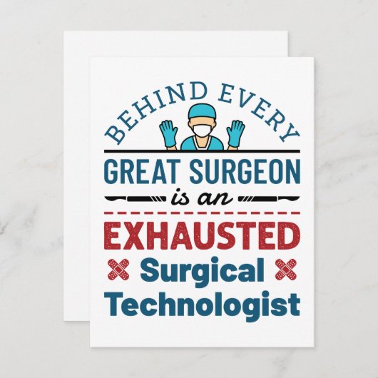 Chirurgischer Technologe Technisches Funny Sprichw Mitteilungskarte (Vorne/Hinten)