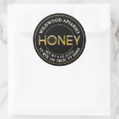 Chiseled Metallic Gold Honey Label Black Honeycomb Runder Aufkleber (Tasche)