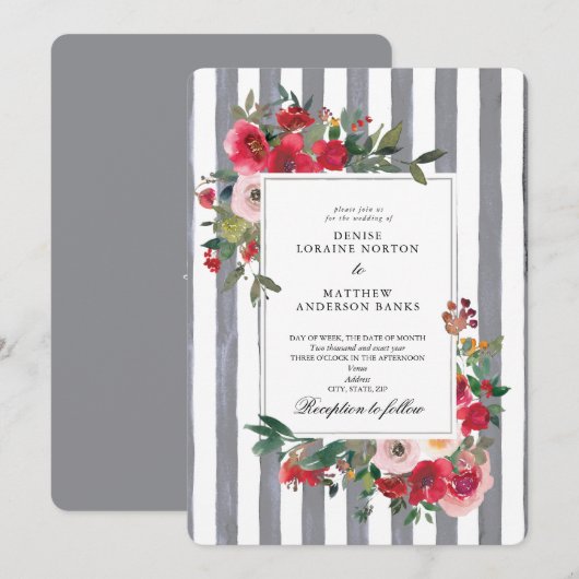 Chiseled Stone Colored Wedding Einladung (Vorne/Hinten)