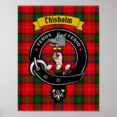 Chisholm Clan Abzeichen & Tartan 8,5 x 11 Poster (Vorne)