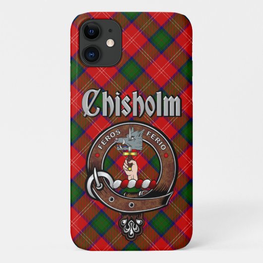 Chisholm Clan Abzeichen & Tartan Phone Case (Rückseite)