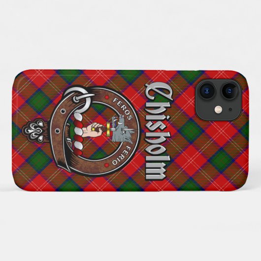 Chisholm Clan Abzeichen & Tartan Phone Case (Rückseite (Horizontal))