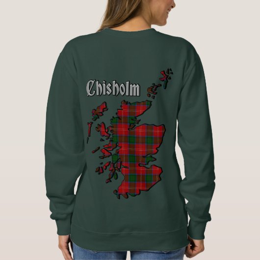 Chisholm Clan Abzeichen & Tartan w/Motto Women's Sweatshirt (Rückseite)
