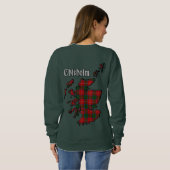 Chisholm Clan Abzeichen & Tartan w/Motto Women's Sweatshirt (Schwarz voll)