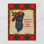 Chisholm Clan Abzeichen & Tartan Weihnachten Postkarte (Vorderseite)