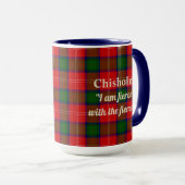 Chisholm Clan Abzeichen & Wrap Rund Tartan Tasse (VorderseiteRechts)