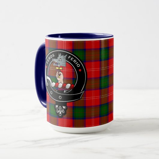Chisholm Clan Abzeichen & Wrap Rund Tartan Tasse (Vorderseite Links)