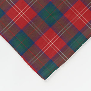 Chisholm Clan Tartan Red and Green Scottish Karier Fleecedecke