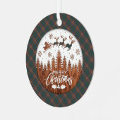 Chisholm Hunting Ancient Tartan Christmas Ornament Aus Metall (Vorderseite links)