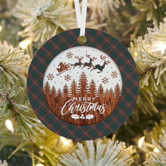 Chisholm Hunting Ancient Tartan Christmas Ornament Aus Metall (InSitu)