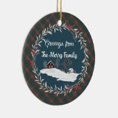 Chisholm Jagd Antiker Original Schottischer Tartan Keramik Ornament (Rechts)