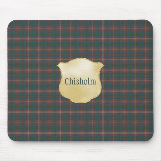 Chisholm Jagd Antiker Original Schottischer Tartan Mousepad (Vorne)