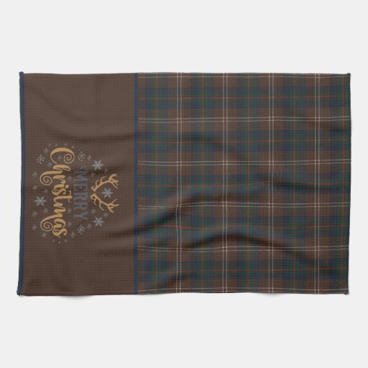 Chisholm Jagd Modern Original Tartan Weihnachten Geschirrtuch (Horizontal)