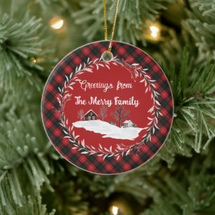 Chisholm Modern Original Scottish Tartan Keramik Ornament