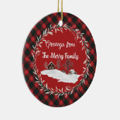 Chisholm Modern Original Scottish Tartan Keramik Ornament (Rechts)