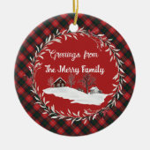 Chisholm Modern Original Scottish Tartan Keramik Ornament (Vorne)