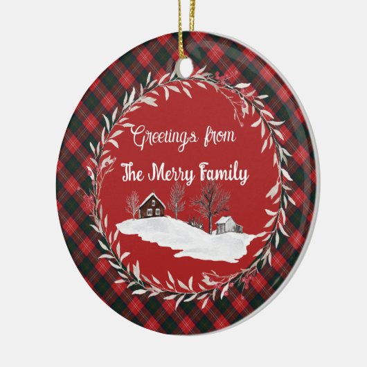 Chisholm Modern Original Scottish Tartan Keramik Ornament (Links)