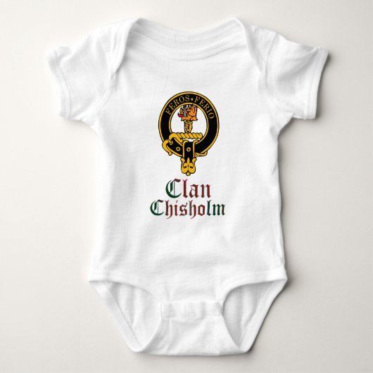 Chisholm nennen schottischer Wappentartan-Clan Baby Strampler (Vorderseite)