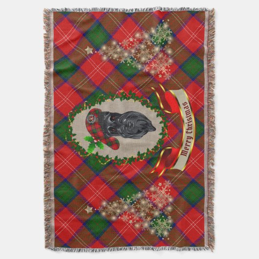 Chisholm Scottie Dog Christmas Decke (Vorderseite Vertikal)