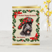 Chisholm Scottie Dog Personalisiert Xmas Karte (Gelbe Blume)