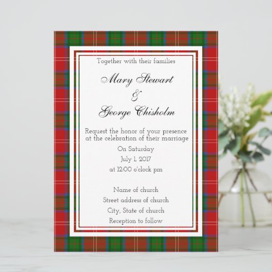Chisholm Scottish Wedding Einladung (Stehend Vorderseite)
