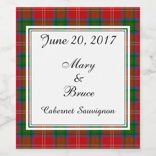 Chisholm Scottish Wedding Wine Label Weinetikett (Einzelnes Label)