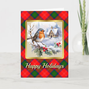 Chisholm Tartan w/Robin Personalisiert Xmas Karte
