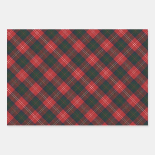 Chisholm Three Patterns Original Scottish Tartan Geschenkpapier Set (Vorderseite 3)