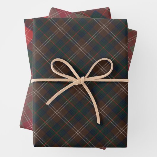 Chisholm Three Patterns Original Scottish Tartan Geschenkpapier Set (Beispiel)