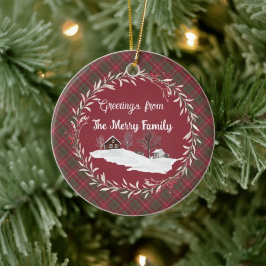 Chisholm Weathered Original Scottish Tartan Keramik Ornament (Baum)