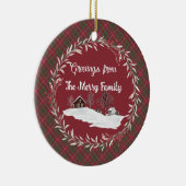 Chisholm Weathered Original Scottish Tartan Keramik Ornament (Rechts)