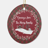 Chisholm Weathered Original Scottish Tartan Keramik Ornament (Links)