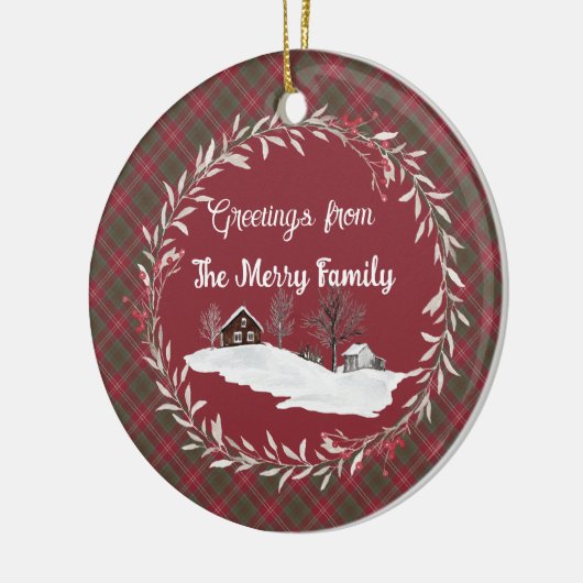 Chisholm Weathered Original Scottish Tartan Keramik Ornament (Links)