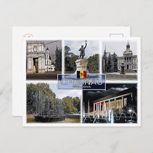 Chisinau - Moldau - Mosaik - Postkarte (Vorne/Hinten)