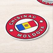 Chisinau Moldau Runder Pappuntersetzer (Angewinkelt)