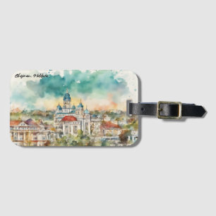 Chișinău Moldawien Aquarellmalerei Stadtansicht Gepäckanhänger