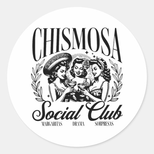 Chismosa Social Club Runder Aufkleber (Vorderseite)