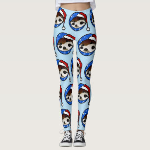 CHISTMAS HOLIDAY SLOTH SANTA PATTERN LEGGINGS