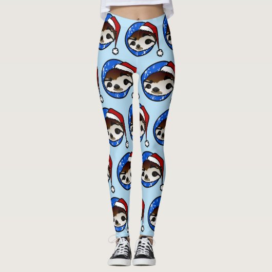 CHISTMAS HOLIDAY SLOTH SANTA PATTERN LEGGINGS (Vorderseite)
