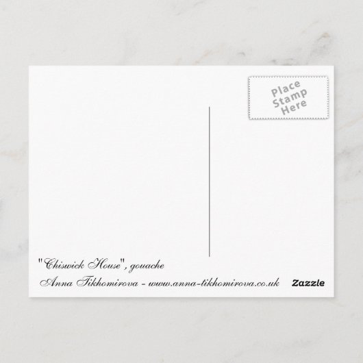 Chiswick House Postkarte (Rückseite)