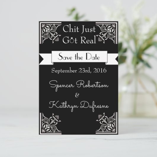 Chit Got einfach echte "Save the Date" Hochzeit Save The Date (Stehend Vorderseite)