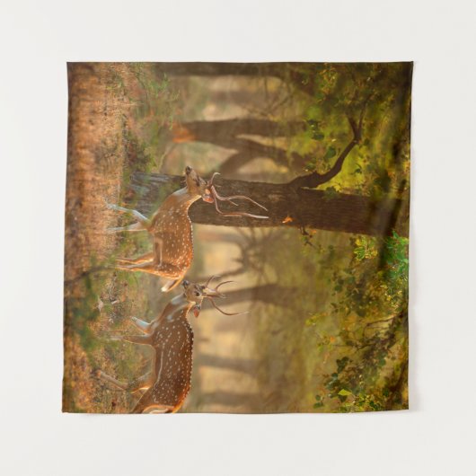 Chital oder cheetal, Achsachse, gepunktete Hirsche Wandteppich (Vorderseite (Horizontal))