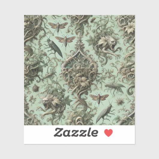 Chitinous Elegy – Gothic Insect Aufkleber (Blatt)