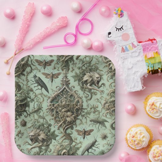 Chitinous Elegy – Gothic Insect Pappteller (Party)