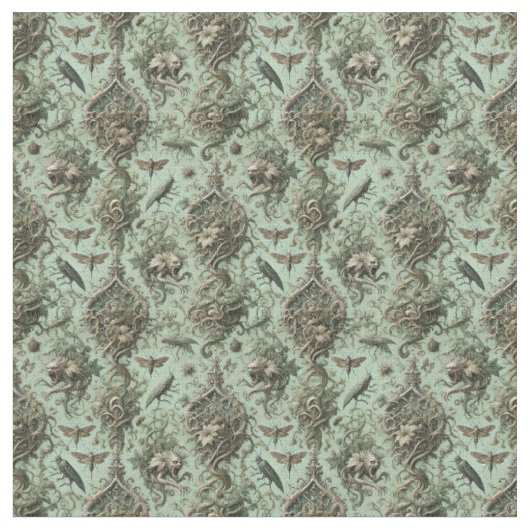 Chitinous Elegy - Gothic Viktorianisch Dense Tile Stoff (Nahaufnahme)