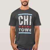 Chitown Chicago Stadt-Flagge T-Shirt (Vorderseite)