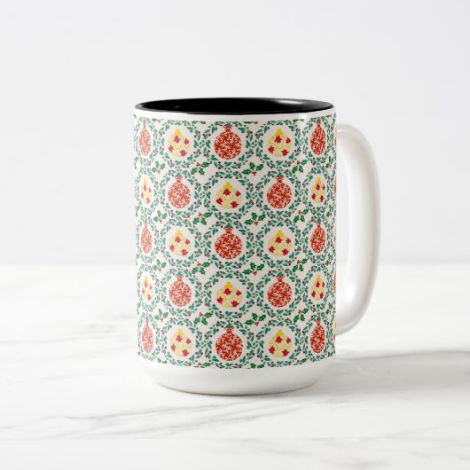 Chitsmas Floral Elegance Zweifarbige Tasse (VorderseiteRechts)