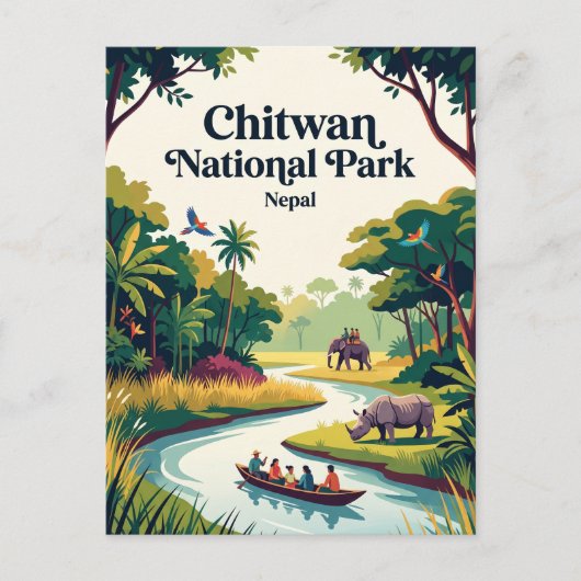 Chitwan-Nationalpark Nepal Postkarte (Vorderseite)