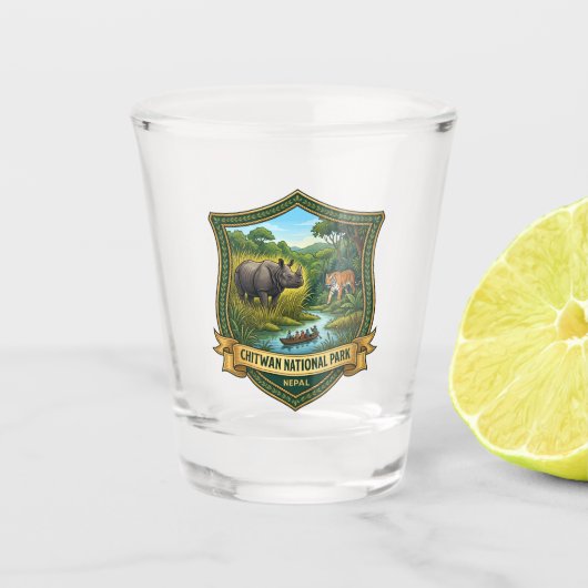 Chitwan-Nationalpark Nepal Schnapsglas (Vorderseite)