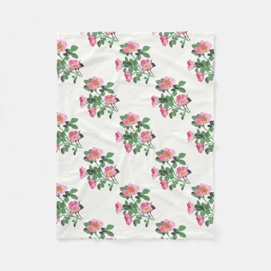 Chitzy Pink Wild Rose Fleecedecke (Vorderseite)